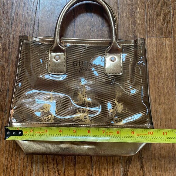 Guess By Marciano Tote Clear Mini Bronze Small Handbag Designer Purse 90s Y2k - Picture 6 of 12